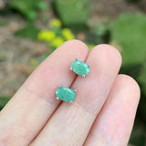 5*3MM Nat Emerald Earrings 925 Silver Stud Earring 925 Sterling Silver Gift