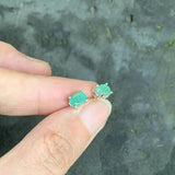 5*3MM Nat Emerald Earrings 925 Silver Stud Earring 925 Sterling Silver Gift