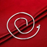 3MM Snake Bone Chain 925 Sterling Silver Jewelry Set for Women Men