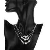 925 Silver Christmas Bead Necklace Earrings Set