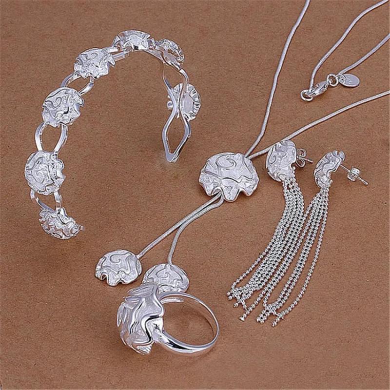925 Silver Rose Jewelry Set for Women