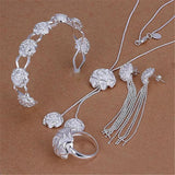 925 Silver Rose Jewelry Set for Women