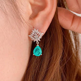 925 Silver Paraiba Gemstone Snowflake Set for Women