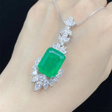 Vintage Emerald & Tourmaline Jewelry Set 925 Silver Ring/Earring/Pendant
