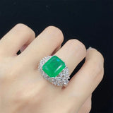 Vintage Emerald & Tourmaline Jewelry Set 925 Silver Ring/Earring/Pendant
