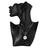 925 Silver Round Necklace Earrings Set Retro Style Wedding Party
