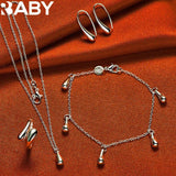 925 Silver Water Droplet Jewelry Set for Women