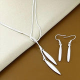 925 Silver Necklace Earrings Set Christmas Gift