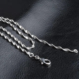 925 Sterling Silver Water-wave Chain Jewelry Set For Women