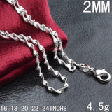 925 Sterling Silver Water-wave Chain Jewelry Set For Women