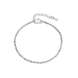 925 Sterling Silver Water-wave Chain Jewelry Set For Women