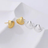 925 Silver Shell Chain Necklace Earrings Set