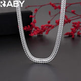 925 Silver 6MM Geometric Bracelet Necklace Set for Party Wedding
