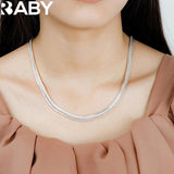 925 Silver 6MM Geometric Bracelet Necklace Set for Party Wedding