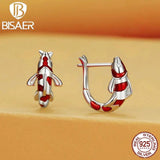 925 Silver Koi Fish Jewelry Set Platinum Plated for Lucky Women