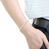 925 Silver 6MM Chain Bracelet Necklace Set for Women Wedding