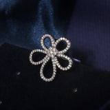 Sunflower Five Petal Pendant Necklace 925 Silver Zircon Wedding