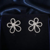 Sunflower Five Petal Pendant Necklace 925 Silver Zircon Wedding