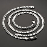 925 Silver Christmas Retro 6mm Chain Necklace Bracelets Set