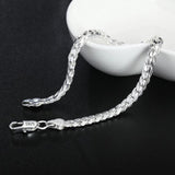 925 Silver Christmas Retro 6mm Chain Necklace Bracelets Set