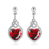 925 Silver Red Heart Zircon Women's Bridal Jewelry Set