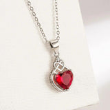 925 Silver Red Heart Zircon Women's Bridal Jewelry Set