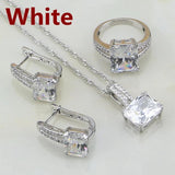 CZ Costume Jewelry 925 Silver Bridal Set for Women Wedding