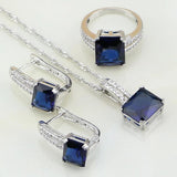 CZ Costume Jewelry 925 Silver Bridal Set for Women Wedding