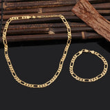 18K Geometry Bracelets Necklace Jewelry Sets for Wedding