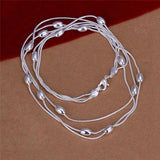 Tassel Oval Beads 925 Silver Set - Wedding Party Gift