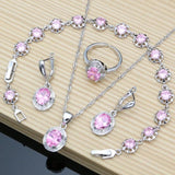 Pink Topaz Set - 925 Silver - Birthstone Jewelry