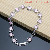 Pink Topaz Set - 925 Silver - Birthstone Jewelry