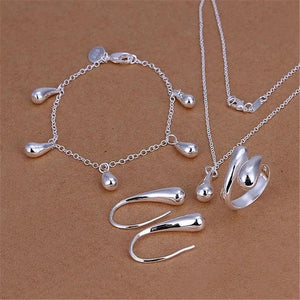 925 Silver Wedding Women Drop Jewelry Set