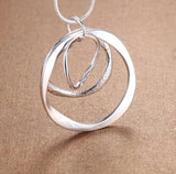 925 Silver Circle Pendant Jewelry Set for Women