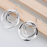 925 Silver Circle Pendant Jewelry Set for Women