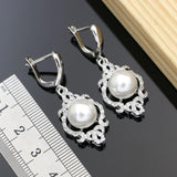 Freshwater Pearl Costume Jewelry Sets 925 Silver Wedding Bridal Stones Bracelet