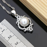 Freshwater Pearl Costume Jewelry Sets 925 Silver Wedding Bridal Stones Bracelet