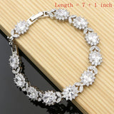Freshwater Pearl Costume Jewelry Sets 925 Silver Wedding Bridal Stones Bracelet