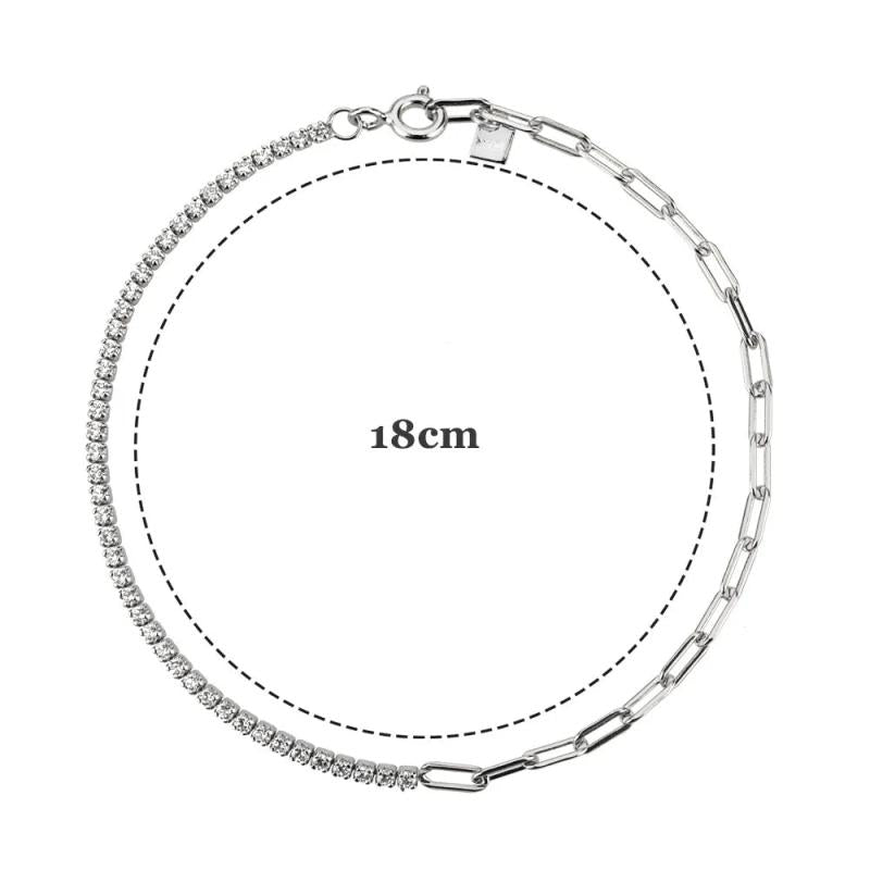925 Silver Geometric Chains Zircon Jewelry Set