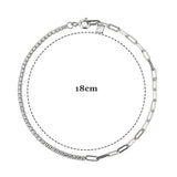 925 Silver Geometric Chains Zircon Jewelry Set