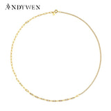 925 Silver Geometric Chains Zircon Jewelry Set