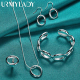925 Sterling Silver Round Jewelry Set for Women