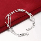 925 Sterling Silver Fringed Oval Beads Chain Jewelry Set