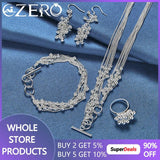Elegant 925 Sterling Silver Grape Beads Set - 4 Piece Jewelry Set for Women