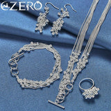 Elegant 925 Sterling Silver Grape Beads Set - 4 Piece Jewelry Set for Women