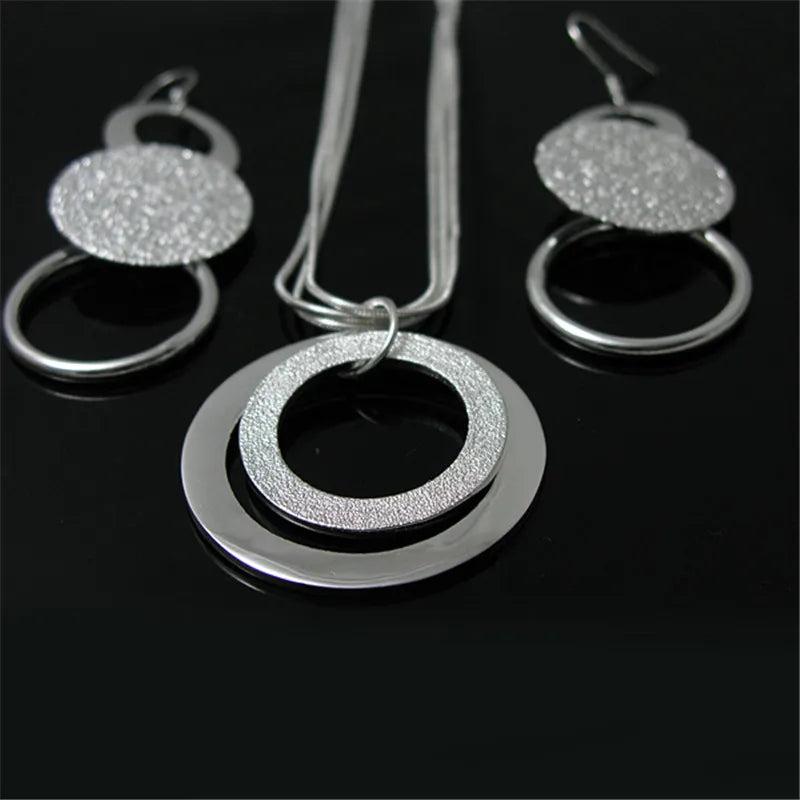 925 Sterling Silver Round Jewelry Set for Women Wedding Party