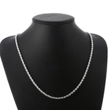 925 Silver 4MM Chain Twisted Rope Necklace Bracelets Set