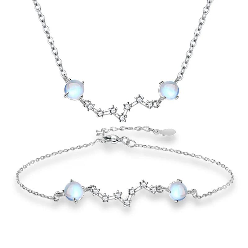 925 Silver Necklace & Bracelet Set Wedding Jewelry The Big Dipper Star