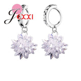 AAA Zircon Ice Flower Jewelry Set 925 Sterling Silver Earrings/Necklace