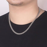 925 Sterling Silver 6MM Chain Bracelets Necklaces Set
